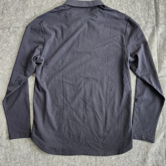BYLT Lux Basics Golf Long Sleeve 1/4 Zip Polo Men's Large Navy Blue Perform NWT - Picture 3 of 11